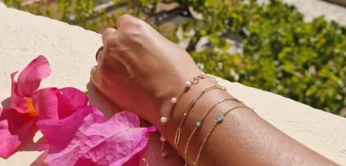 Luka Bela Italian 18 carat gold bracelets